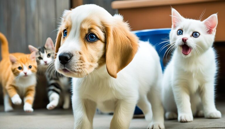At what age is it best to introduce a puppy to cats and dogs